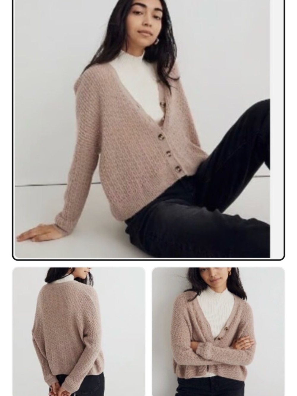 Madewell Tan Alpaca Blend Knit Mayfair Sweater Cardigan Size S
